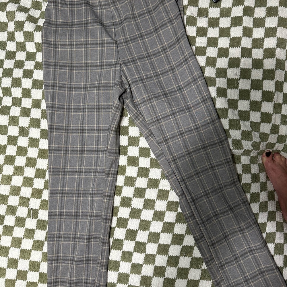 Gray Plaid Pants